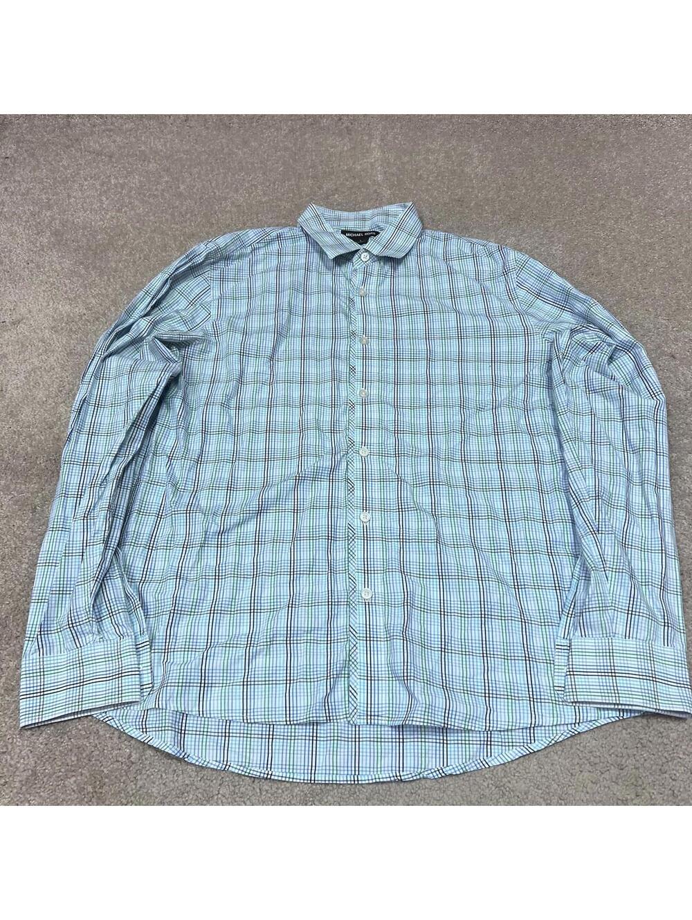Michael Kors Button Down Shirt Men’s Multicolored Plaid Long Sleeve Size Large